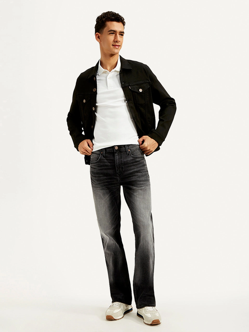 Herren 527 Slim Bootcut Jeans in Anthrazitgrau mit mittlerer Taillenhöhe