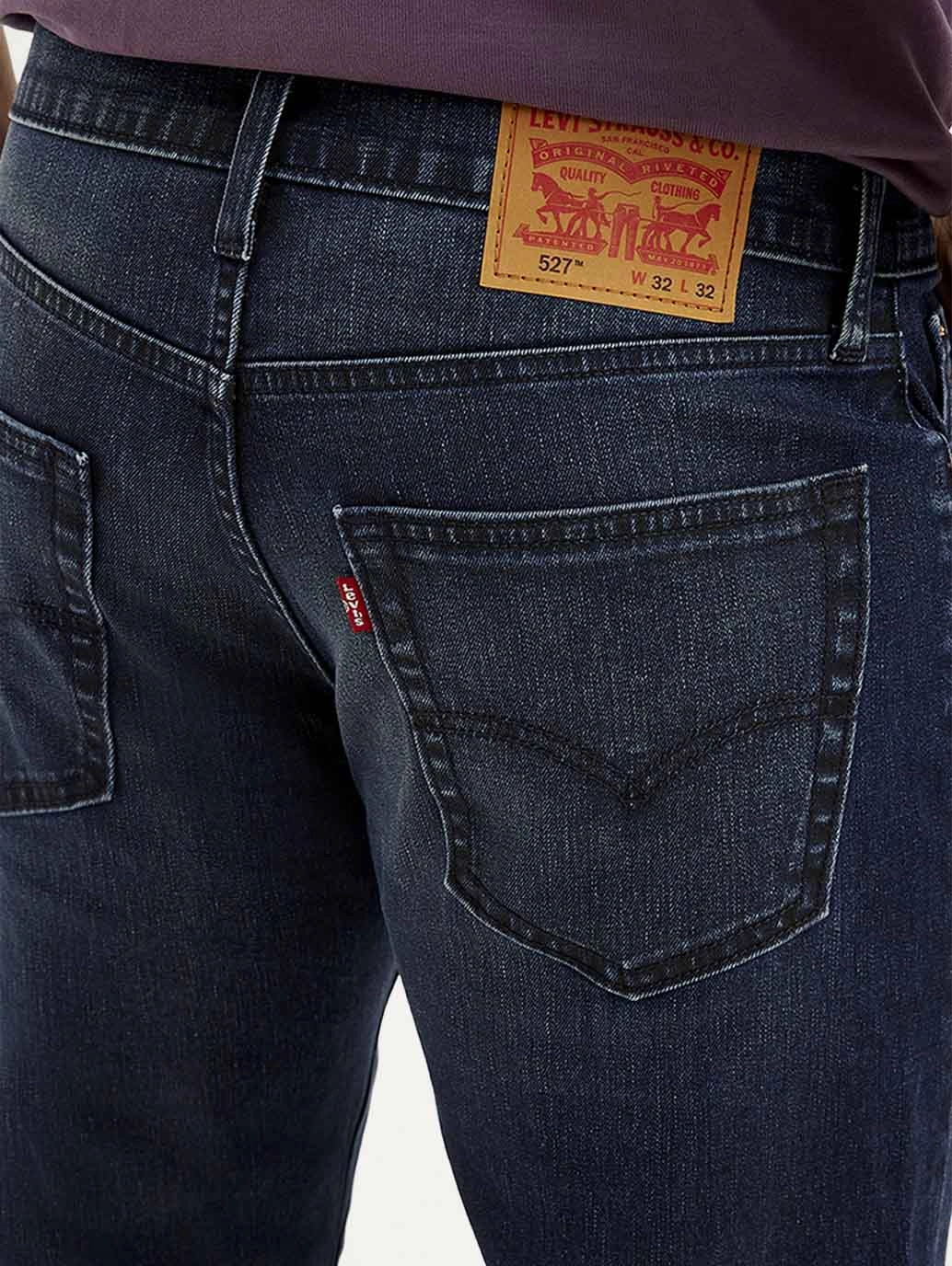 Herren 527 Dunkelblaue Slim Bootcut Fit Mid Rise Jeans
