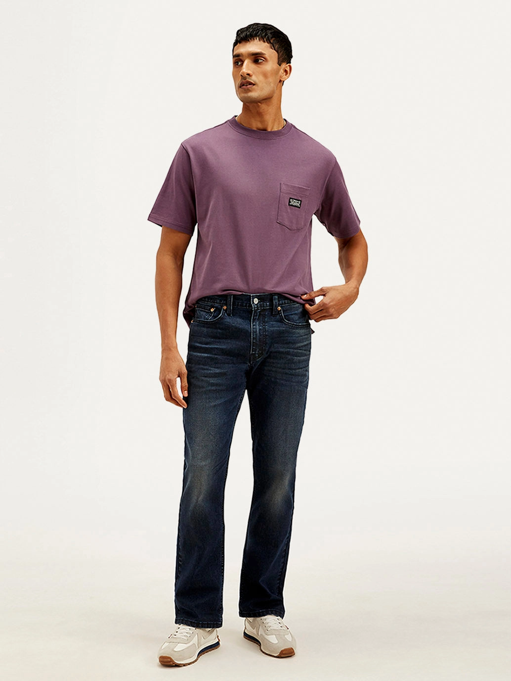 Herren 527 Dunkelblaue Slim Bootcut Fit Mid Rise Jeans
