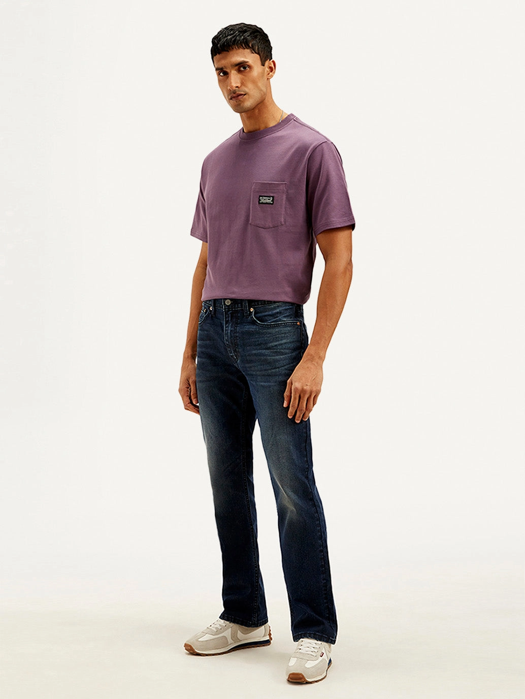 Herren 527 Dunkelblaue Slim Bootcut Fit Mid Rise Jeans