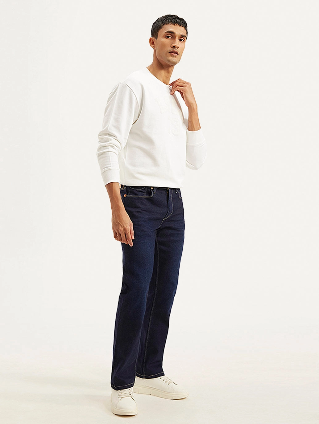 Herren 527 Navy Blue Bootcut Fit Mid Rise Jeans