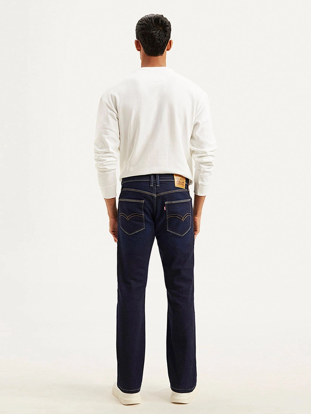 Herren 527 Navy Blue Bootcut Fit Mid Rise Jeans