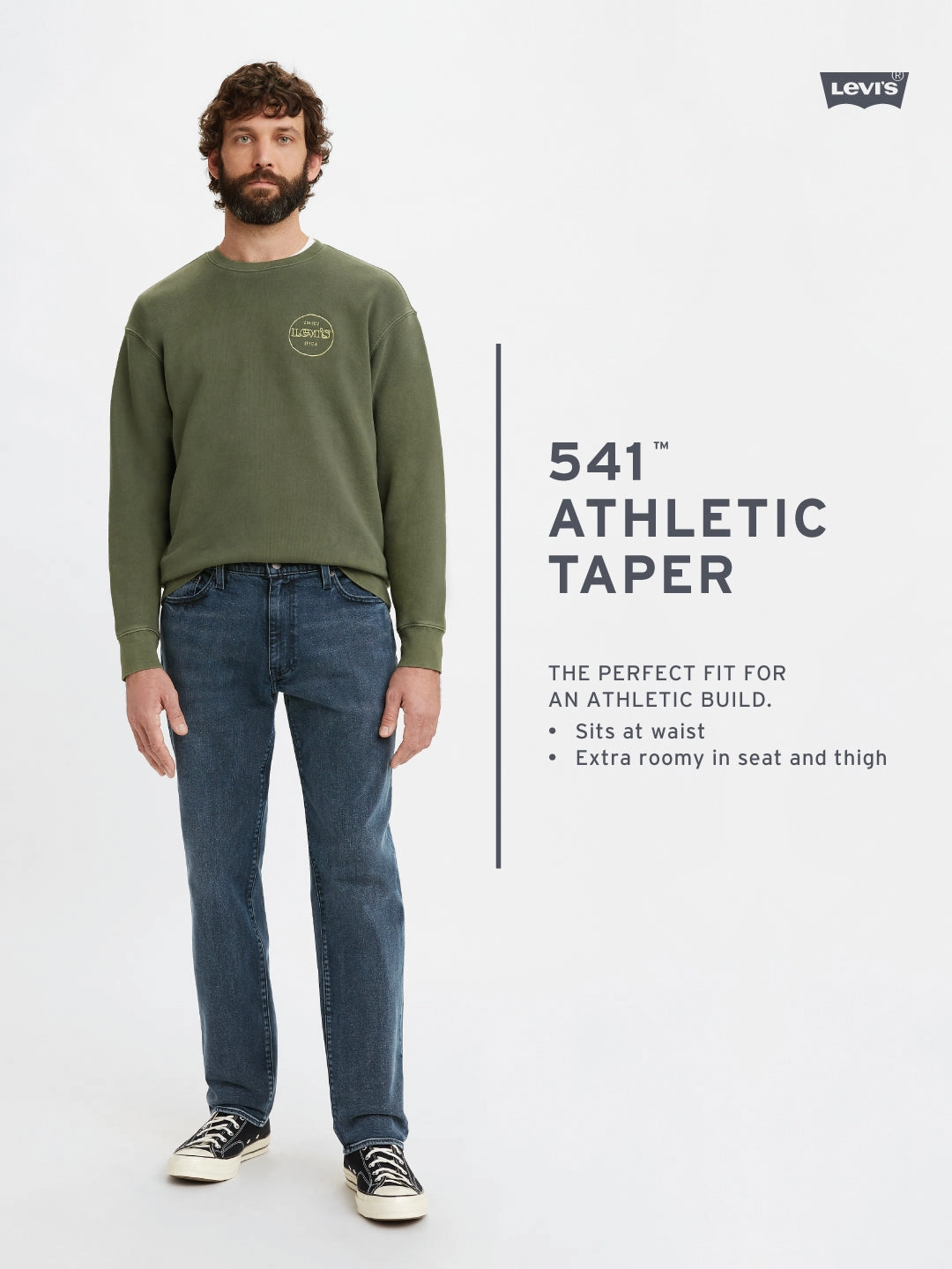 Herren 541 Blaue Jeans mit Tapered Fit und mittlerer Taillenhöhe