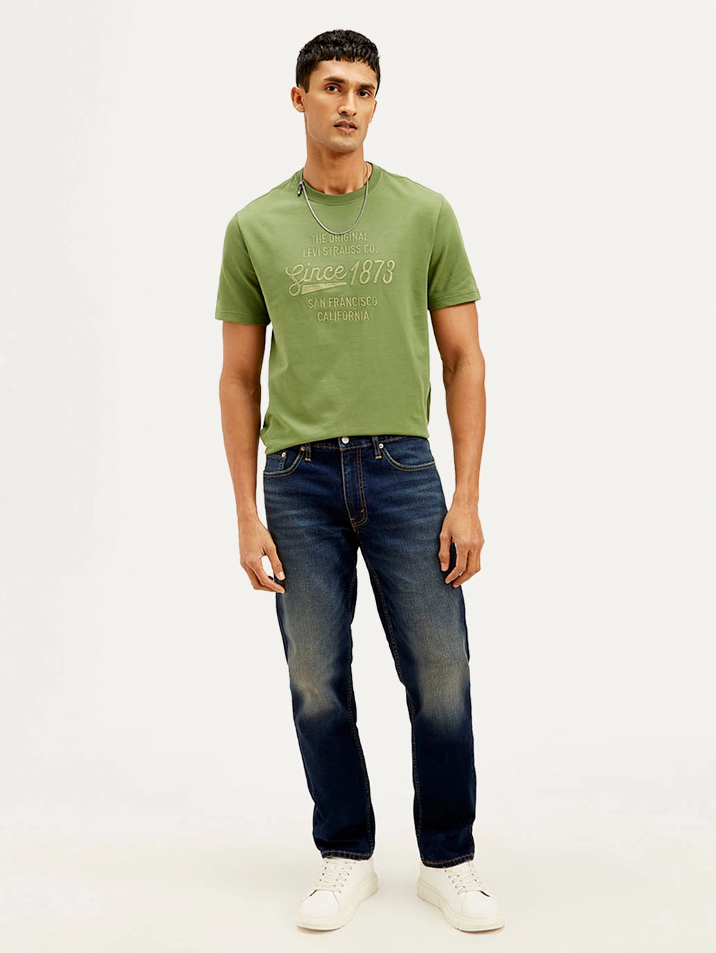 Herren 541 Dunkelblaue Jeans mit schmaler Taille und mittlerem Bund
