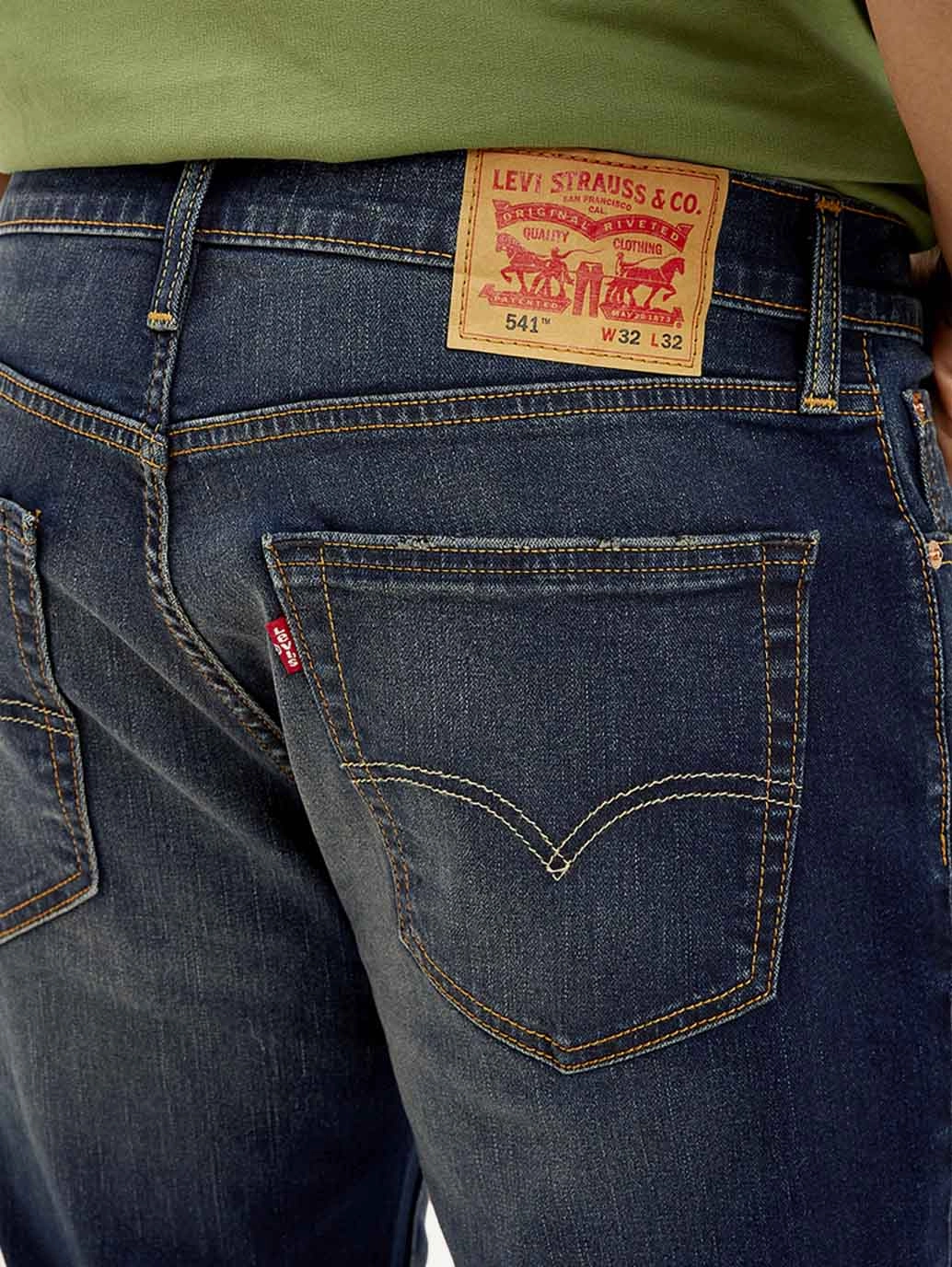 Herren 541 Dunkelblaue Jeans mit schmaler Taille und mittlerem Bund