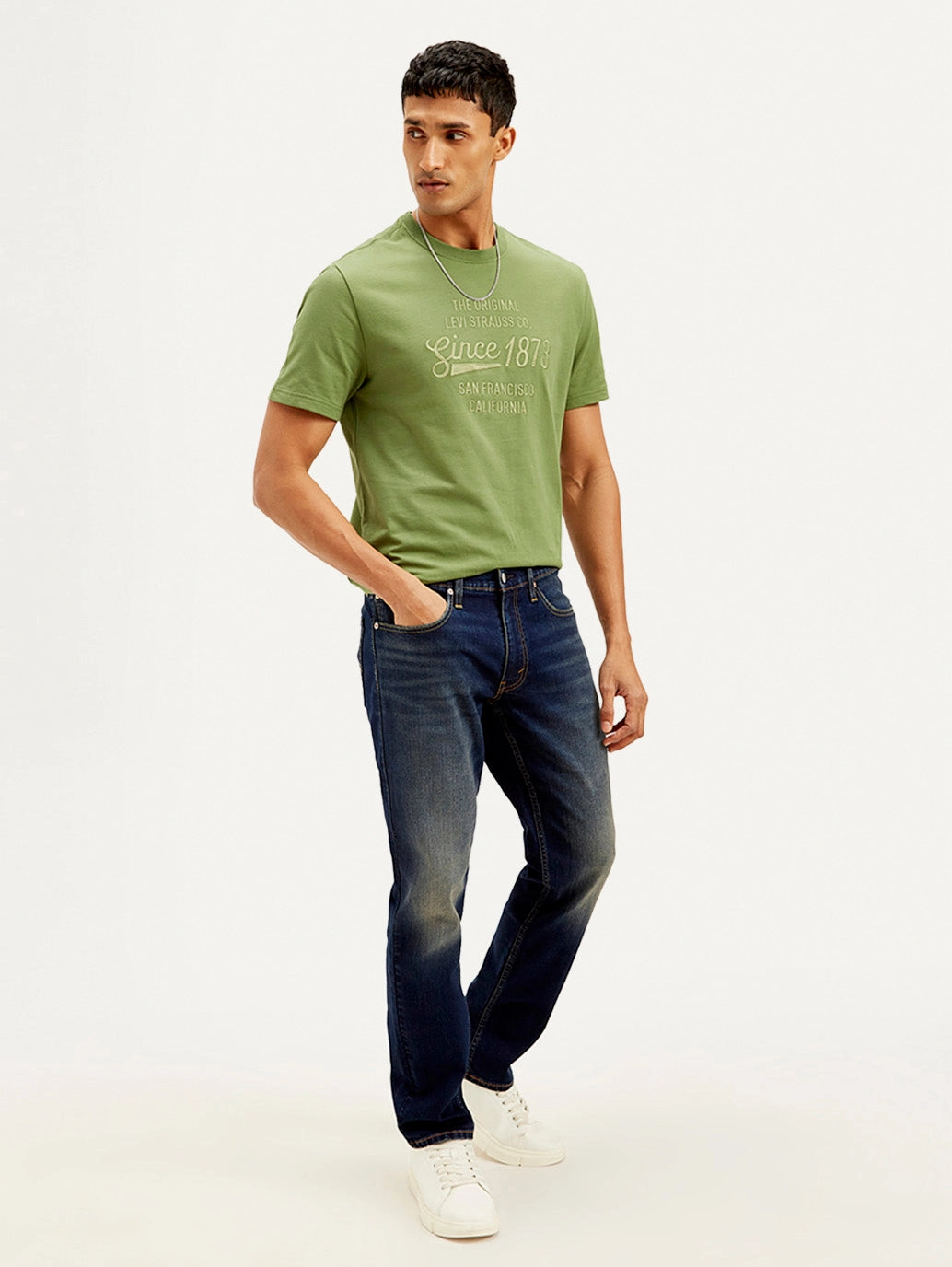 Herren 541 Dunkelblaue Jeans mit schmaler Taille und mittlerem Bund