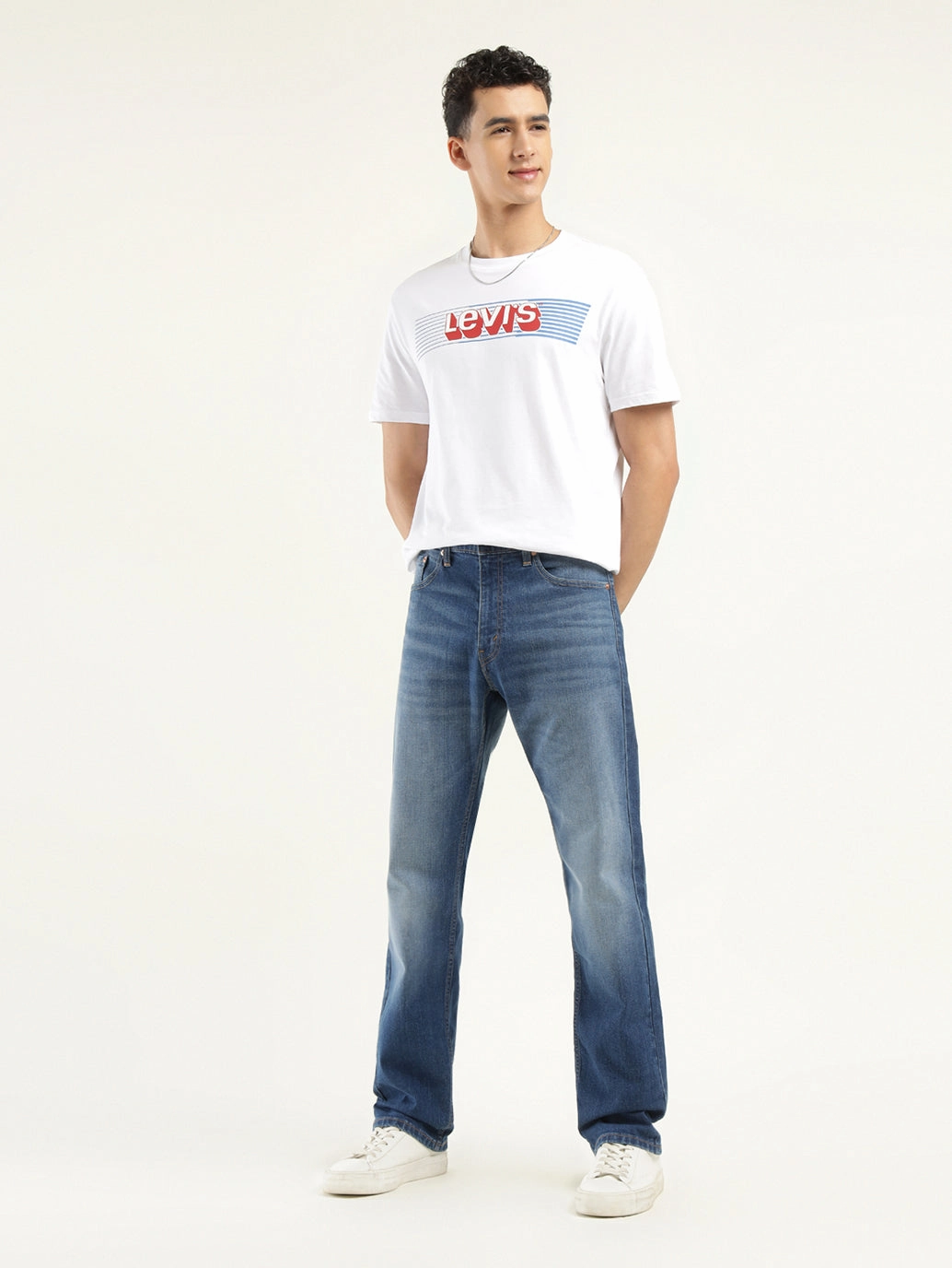 Herren 55092 Blaue Relaxed Fit Mid Rise Jeans