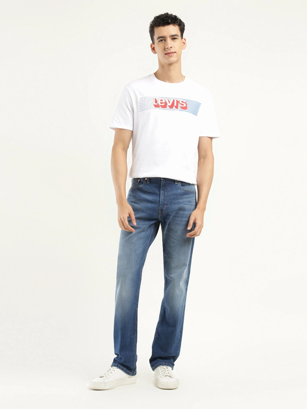 Herren 55092 Blaue Relaxed Fit Mid Rise Jeans