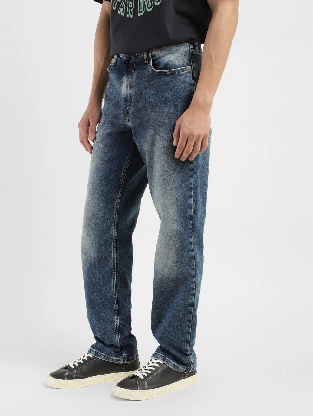 Men's 550 Blue Relaxed Fit Mid Rise Jeans
