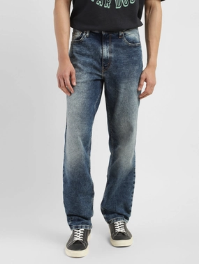 Men's 550 Blue Relaxed Fit Mid Rise Jeans