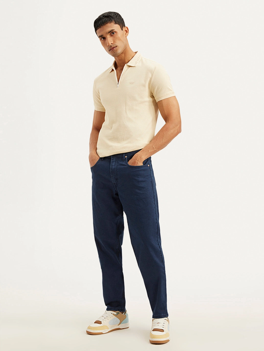 Men's 550 Dark Blue Relaxed Fit Mid Rise Jeans