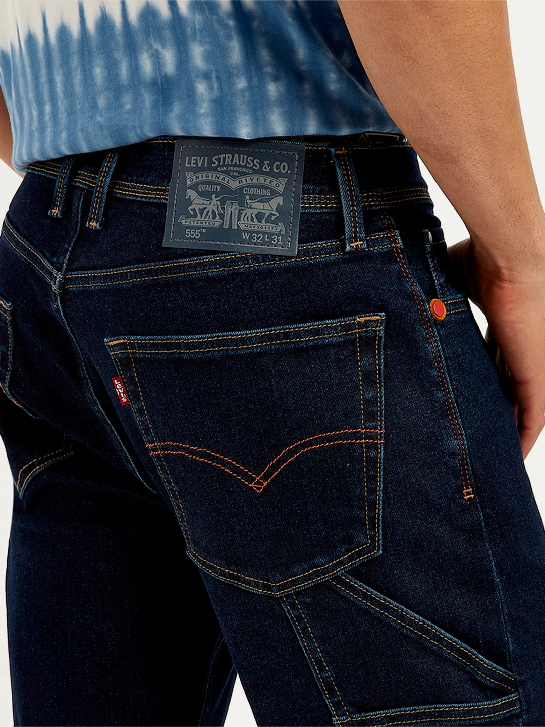 Men's 555 Relaxed Straight Fit Mid Rise Utility Jeans