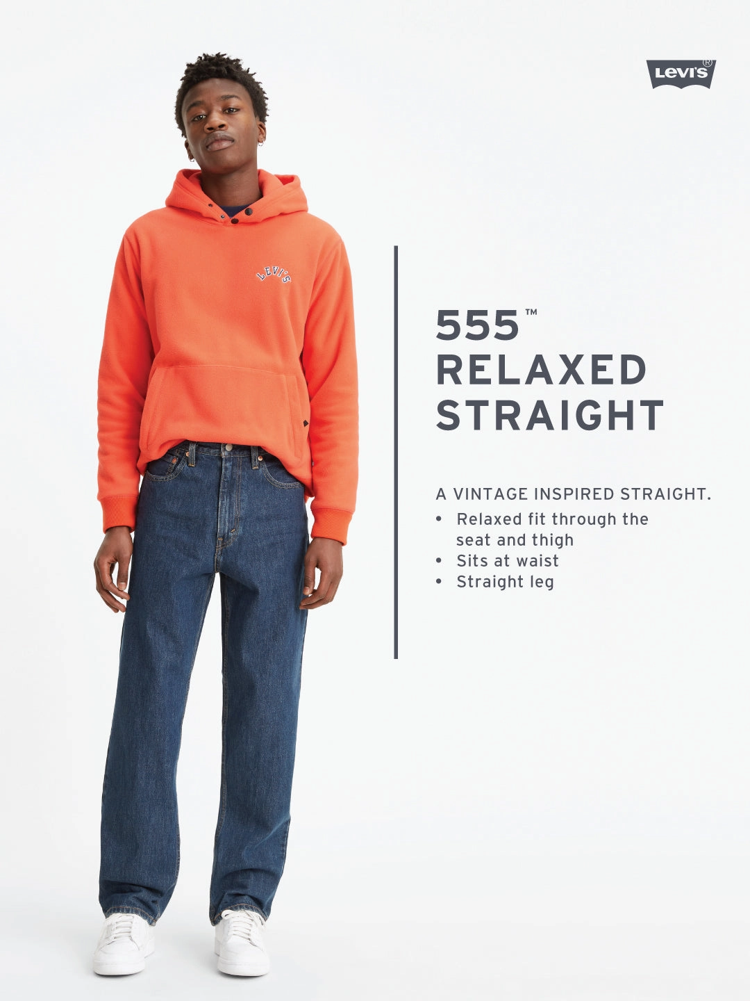 Men's 555 Relaxed Straight Fit Mid Rise Utility Jeans