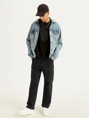 Men's 568 Black Loose Fit Mid Rise Jeans
