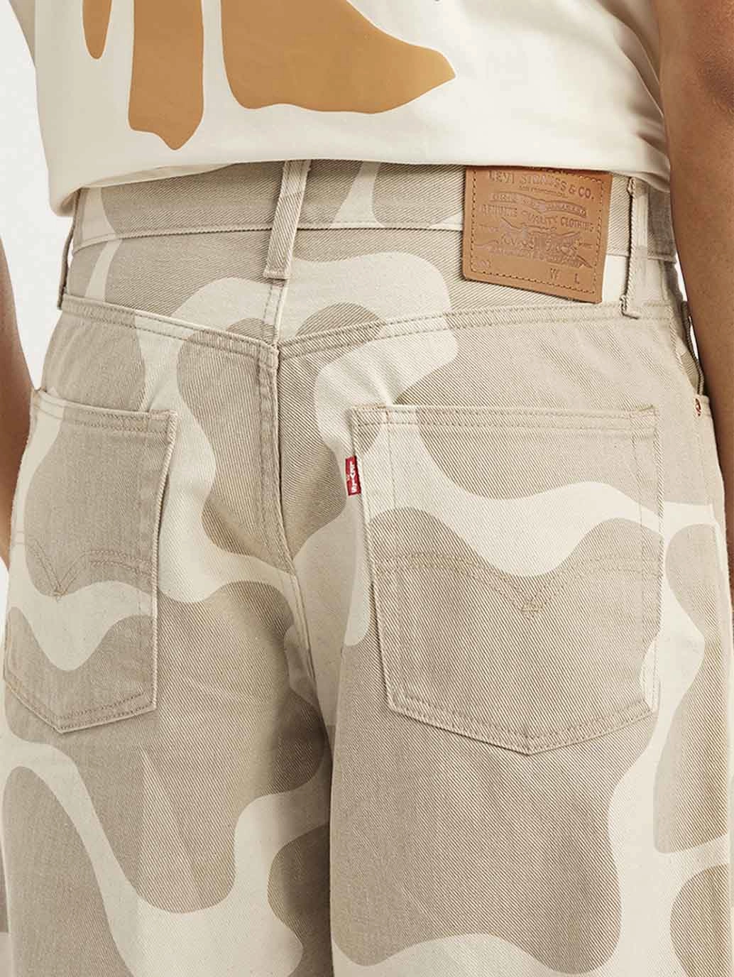 Men's 578 Beige Baggy Fit Mid Rise Jeans