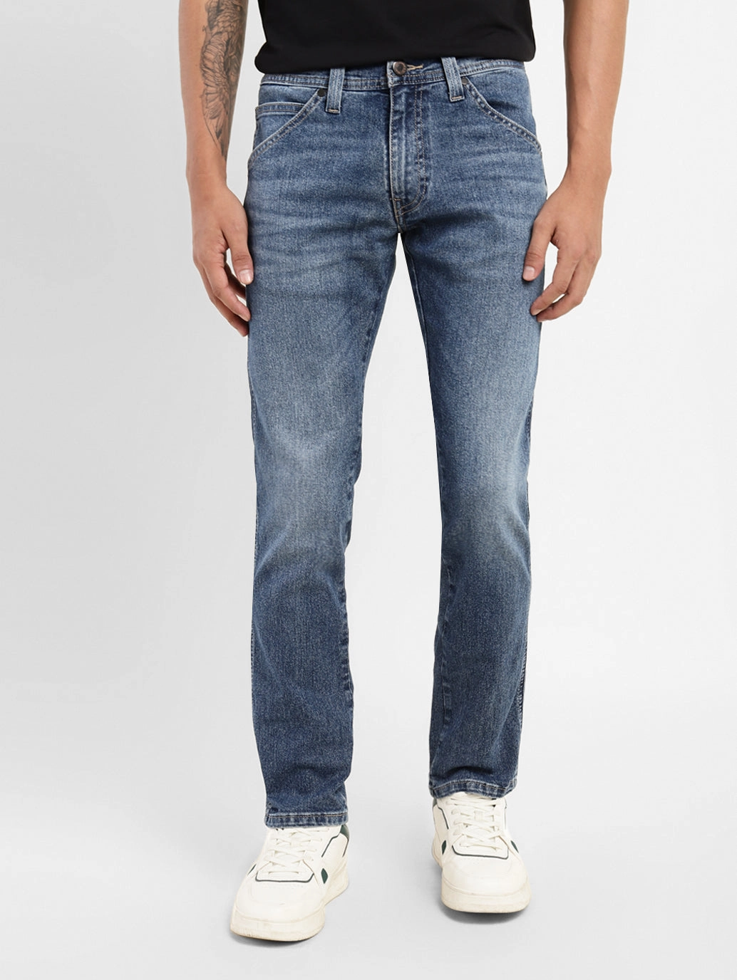 Herren 65504 Blaue Skinny Fit Mid Rise Jeans