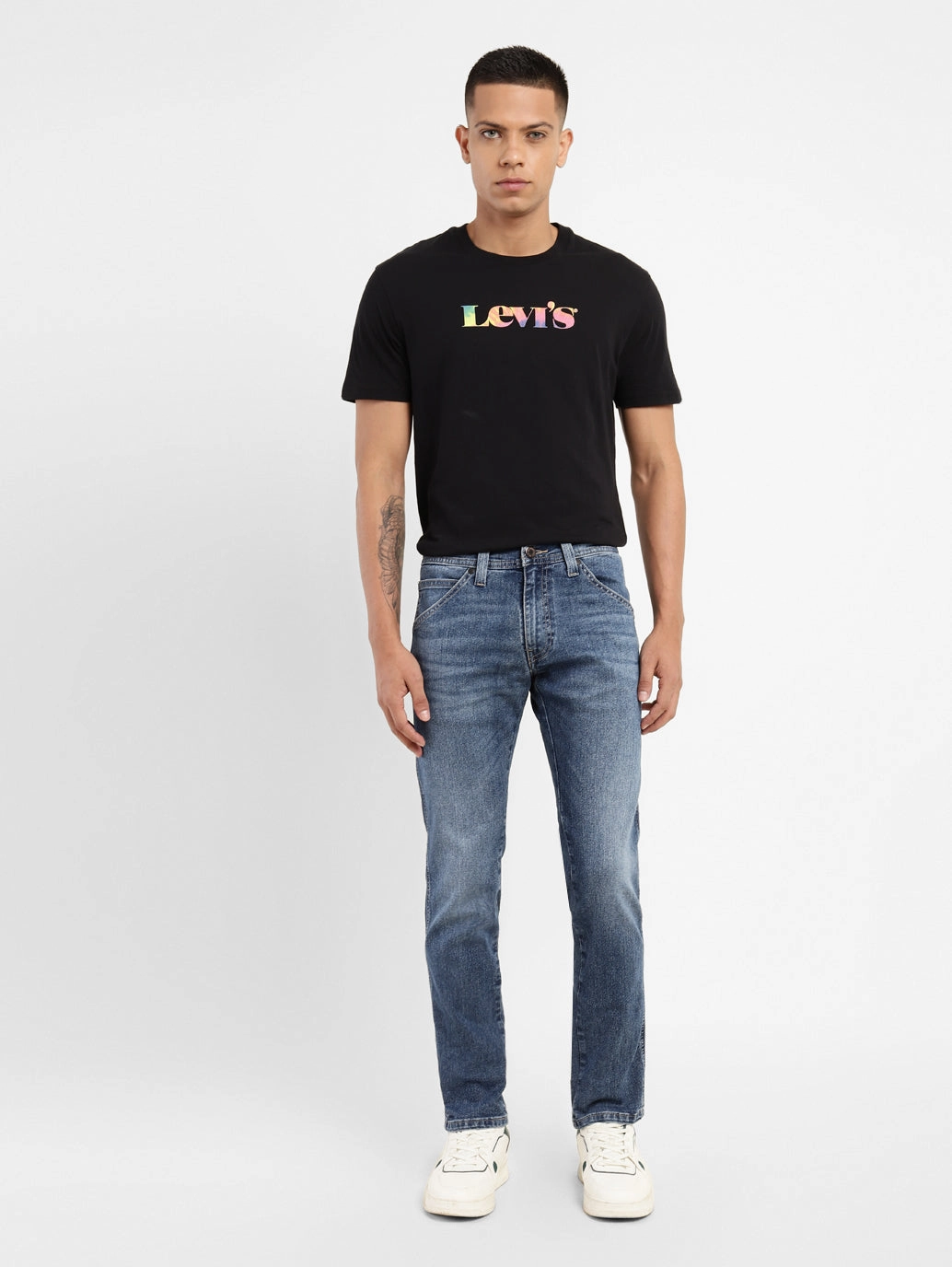 Herren 65504 Blaue Skinny Fit Mid Rise Jeans