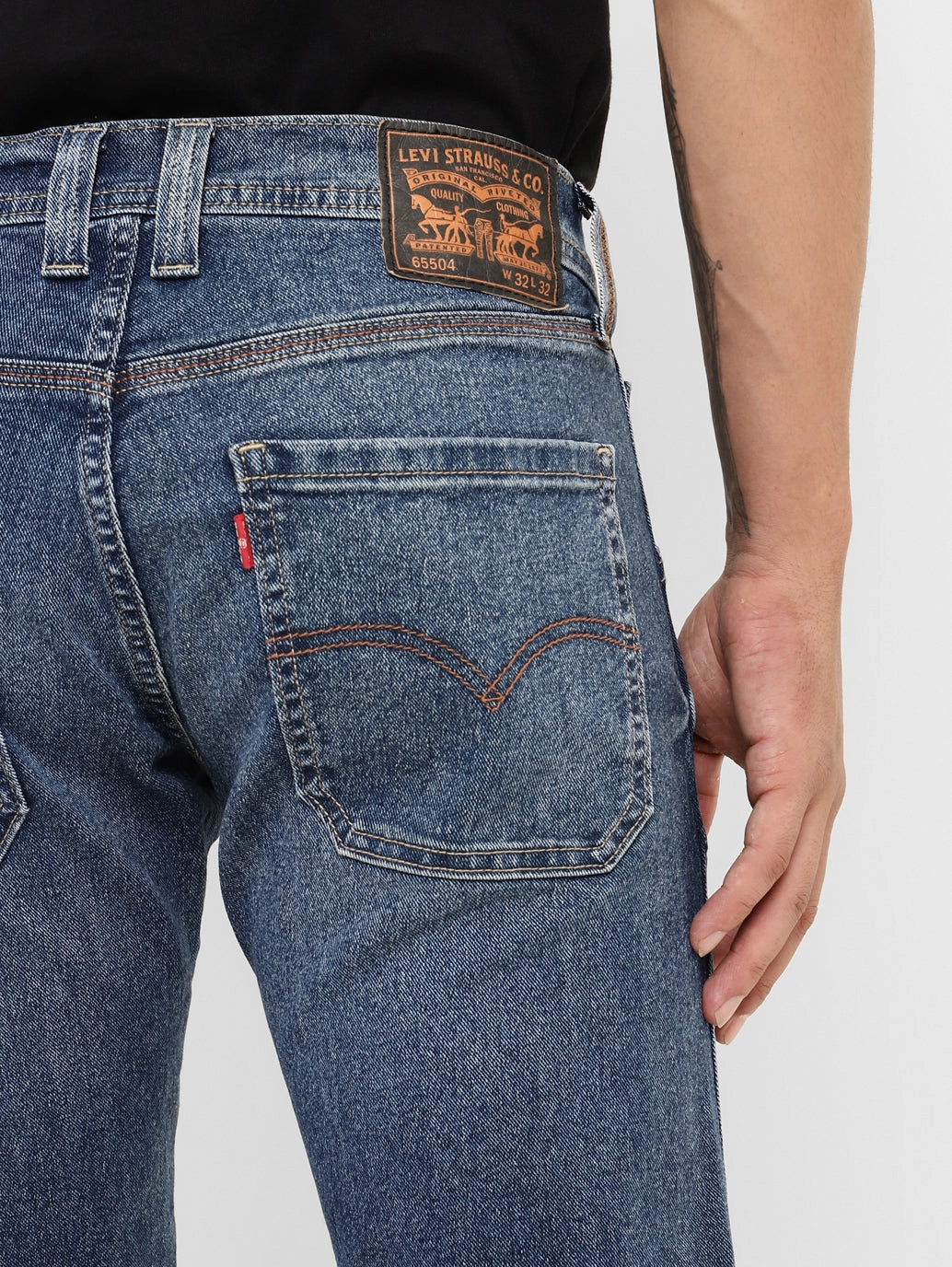 Herren 65504 Blaue Skinny Fit Mid Rise Jeans