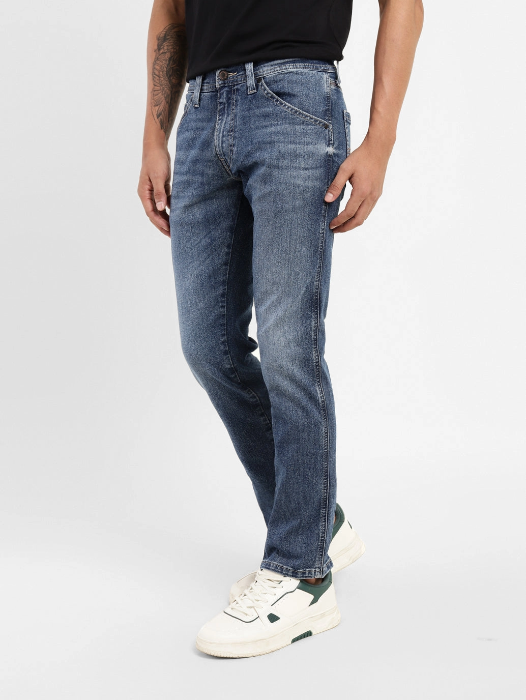 Herren 65504 Blaue Skinny Fit Mid Rise Jeans