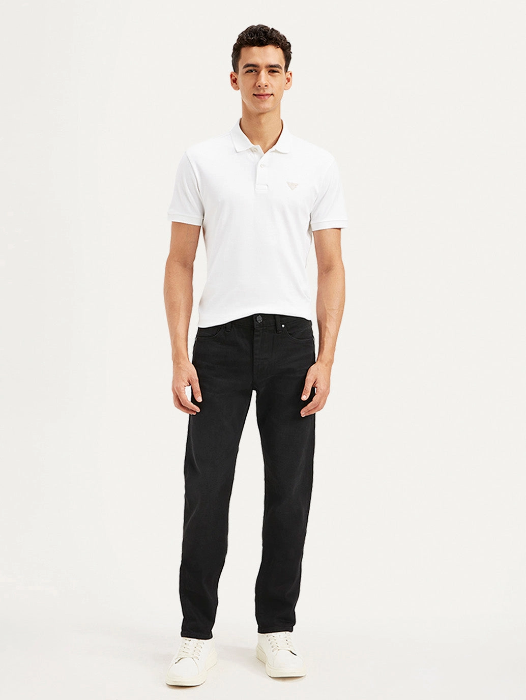 Men's Black Slim Fit Mid Rise Jeans