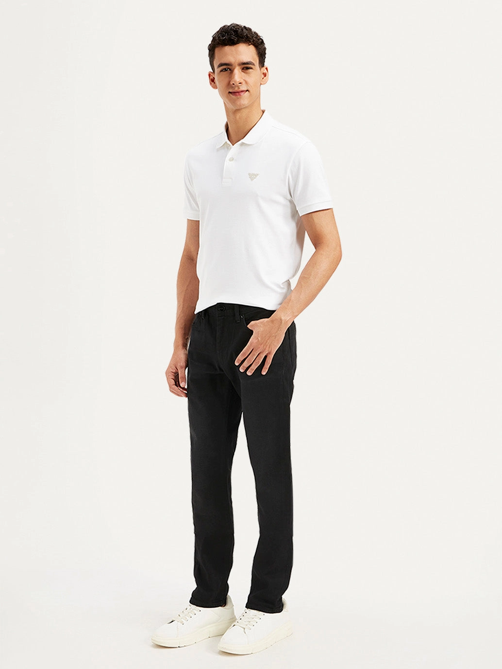 Men's Black Slim Fit Mid Rise Jeans