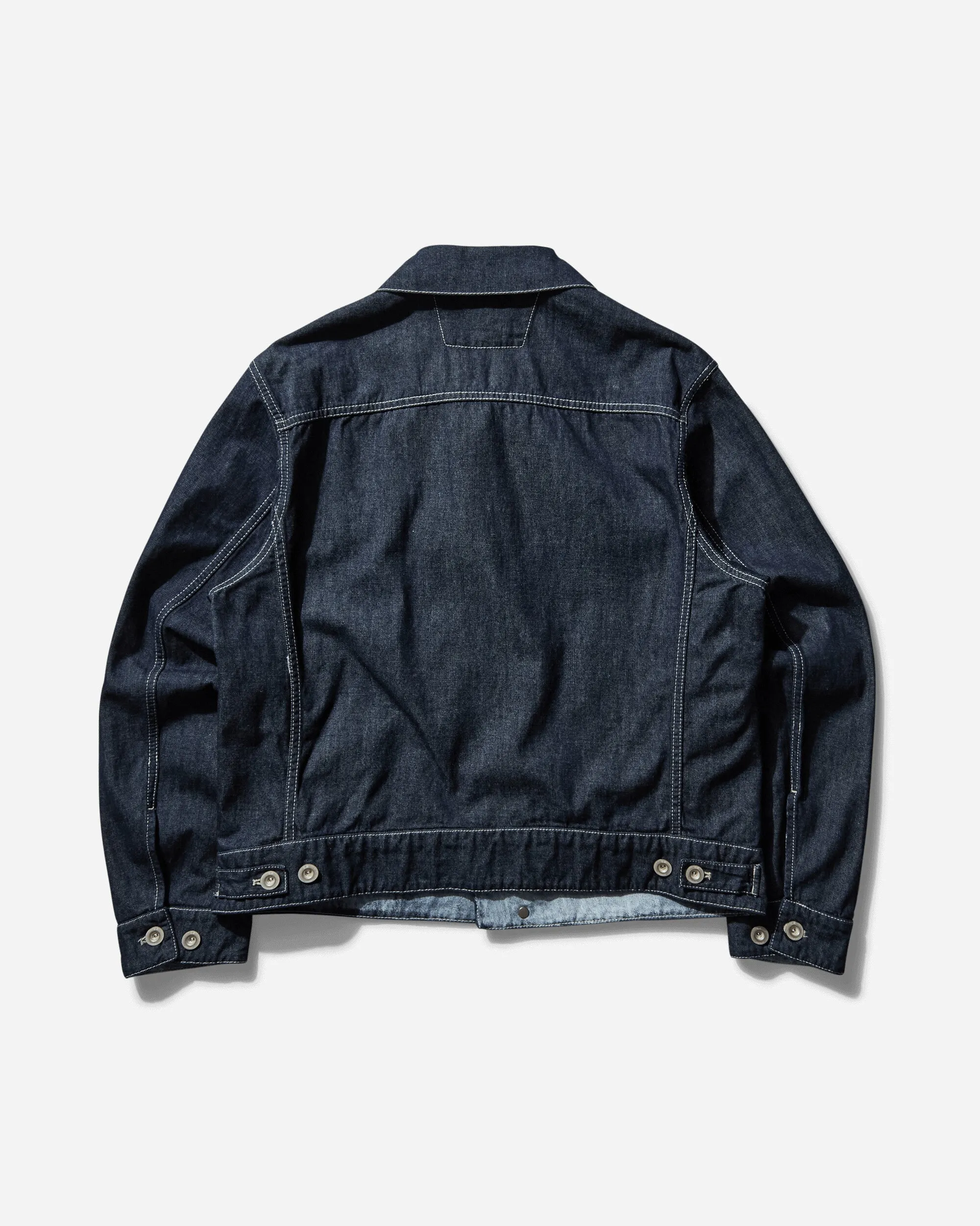 Herren 3/1 plattierte Denim-Kurjacke Blau