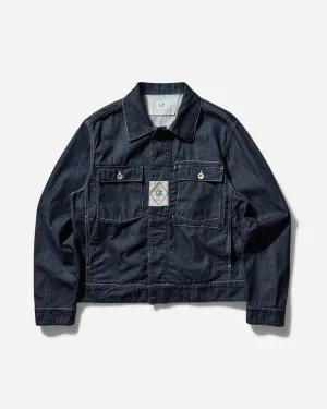 Herren 3/1 plattierte Denim-Kurjacke Blau