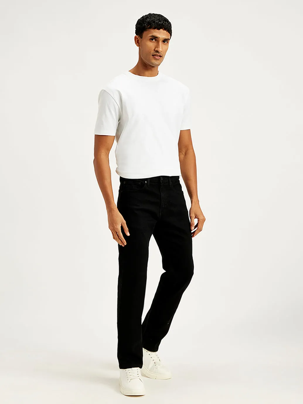 Herren 505 Schwarz Gerade Passform Mittelhoch Jeans