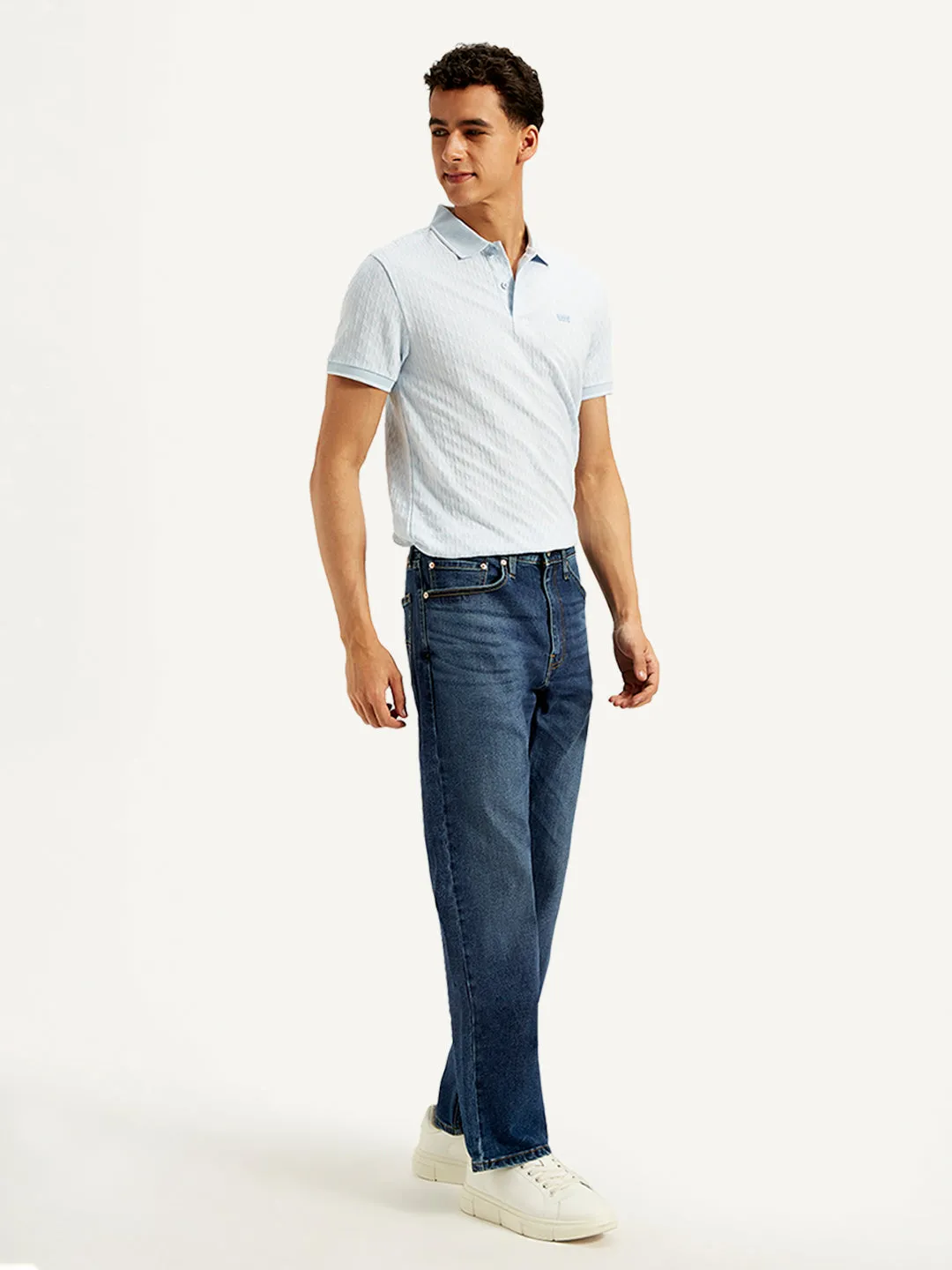 Herren 505 Blue Straight Fit Jeans mit mittlerer Taillenhöhe