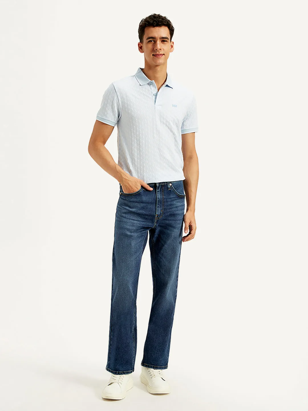 Herren 505 Blue Straight Fit Jeans mit mittlerer Taillenhöhe