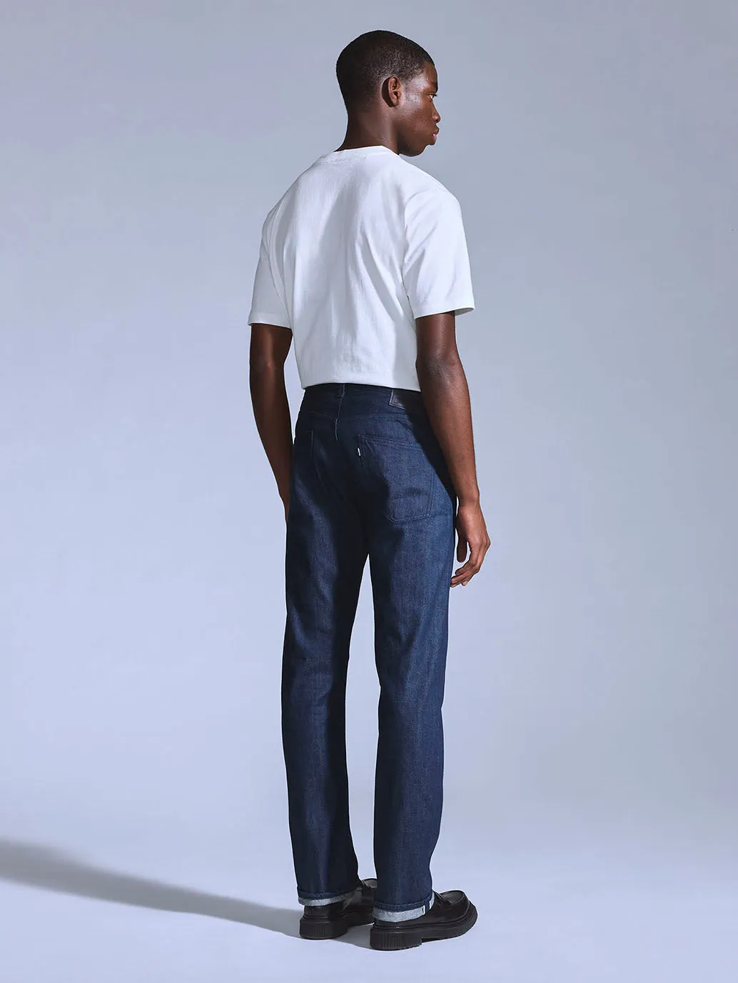 Herren 505 Dunkelblaue Gerade Passform Jeans mit mittlerer Taillenhöhe