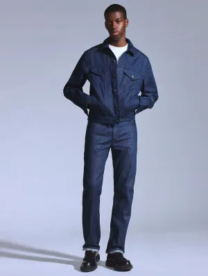 Herren 505 Dunkelblaue Gerade Passform Jeans mit mittlerer Taillenhöhe