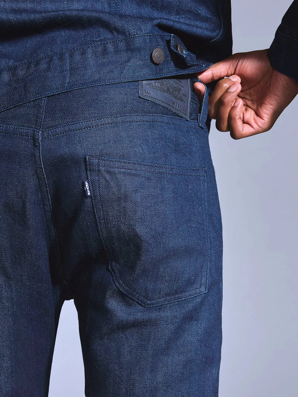 Herren 505 Dunkelblaue Gerade Passform Jeans mit mittlerer Taillenhöhe