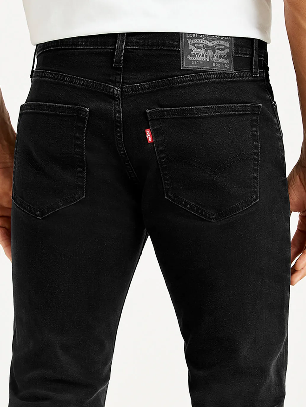 Herren 511 Schwarz Slim Fit Mid Rise Jeans