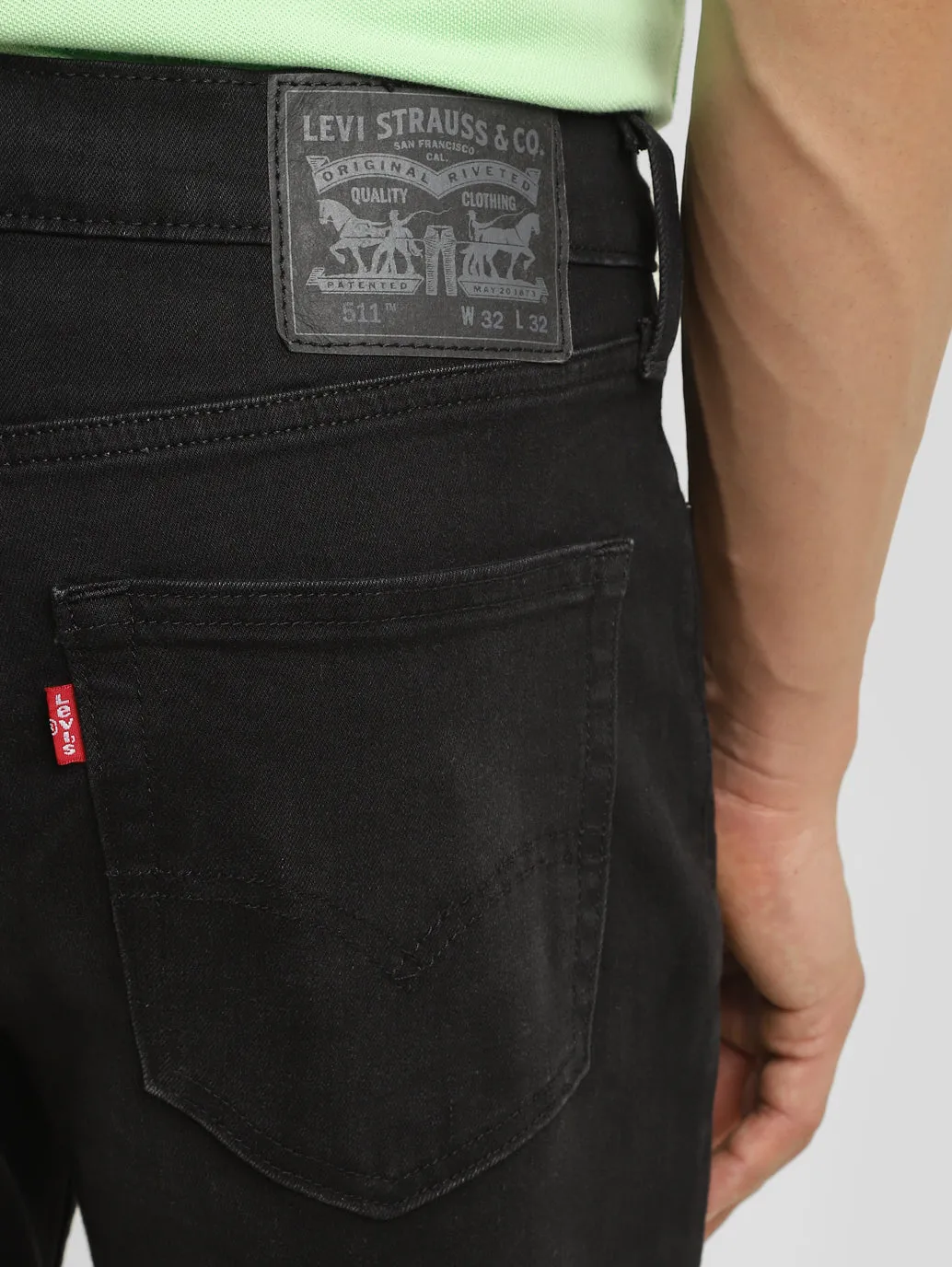 Herren 511 Schwarz Slim Fit Mid Rise Jeans