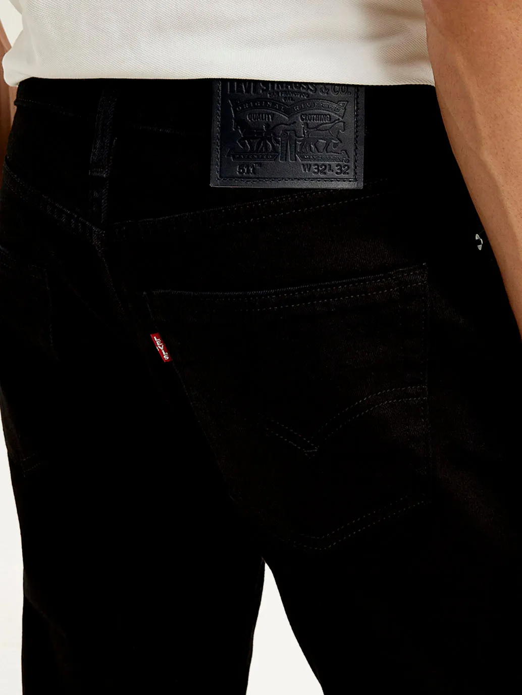 Herren 511 Schwarz Slim Fit Mid Rise Jeans