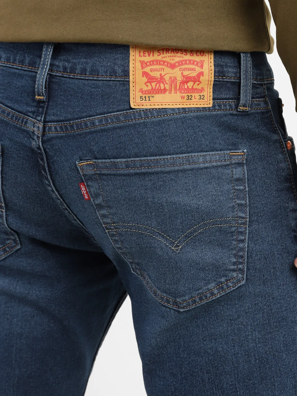 Herren 511 Blaue Slim Fit Jeans mit mittlerer Taillenhöhe