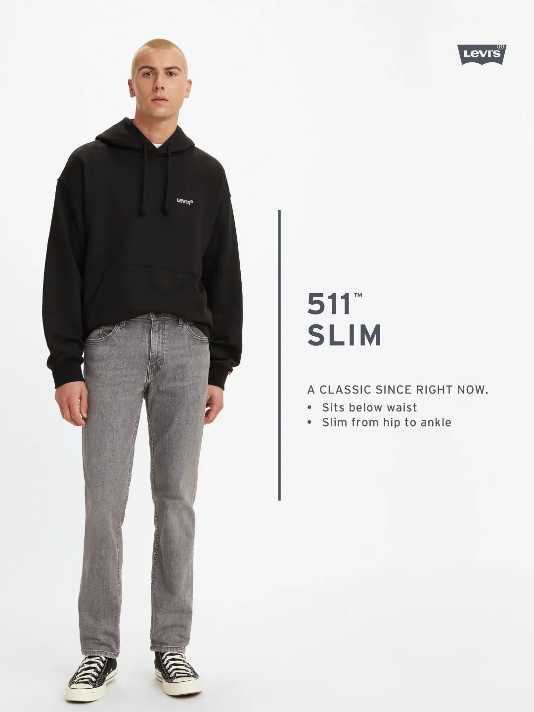 Herren 511 Blaue Slim Fit Jeans mit mittlerer Taillenhöhe