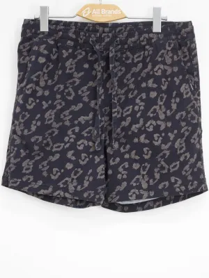 Herren Shorts mit Tierprint und Kordelzug, Schwarz