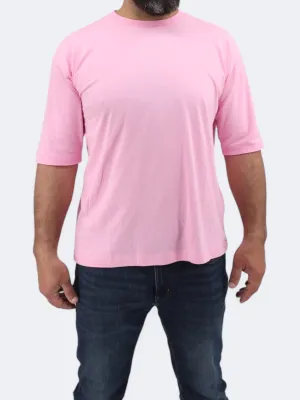 Herren T-Shirt mit gesticktem Markenlogo, Rosa