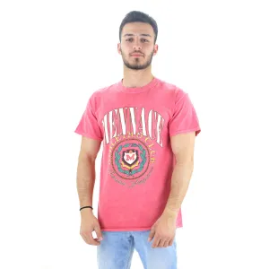 Herren Rundhals T-Shirt mit Druck, Rosa