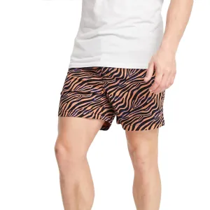 Herren-Short mit Zugband in Animal-Print, Orange/Schwarz