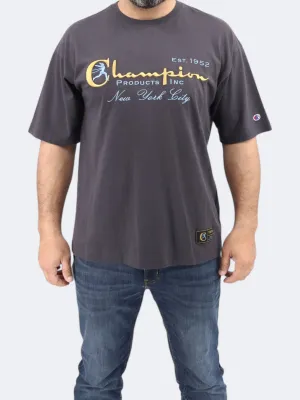 Herren T-Shirt mit Stickerei, Dunkelgrau