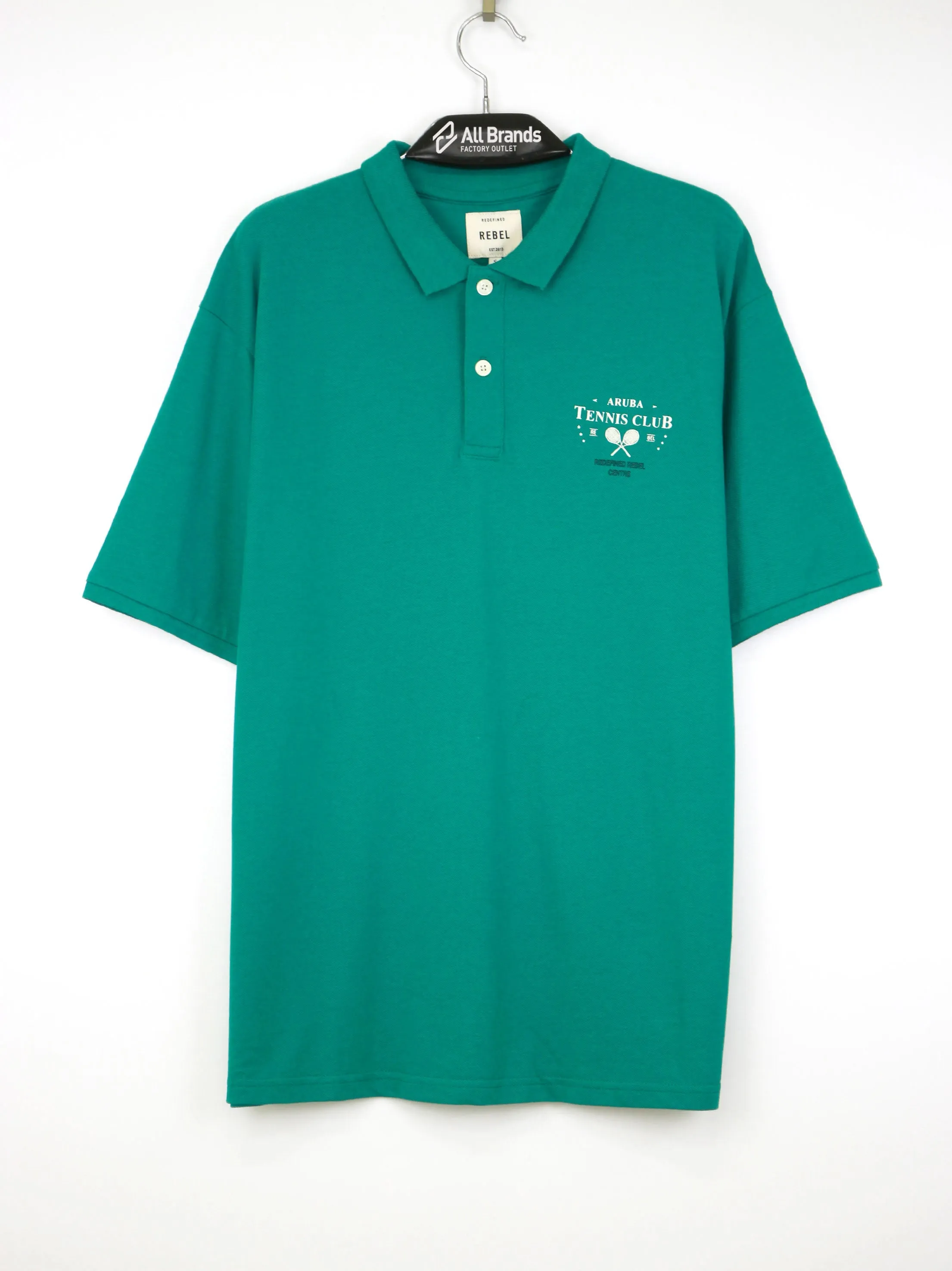 Herren Polo-Shirt mit Druck vorne und hinten, Grün