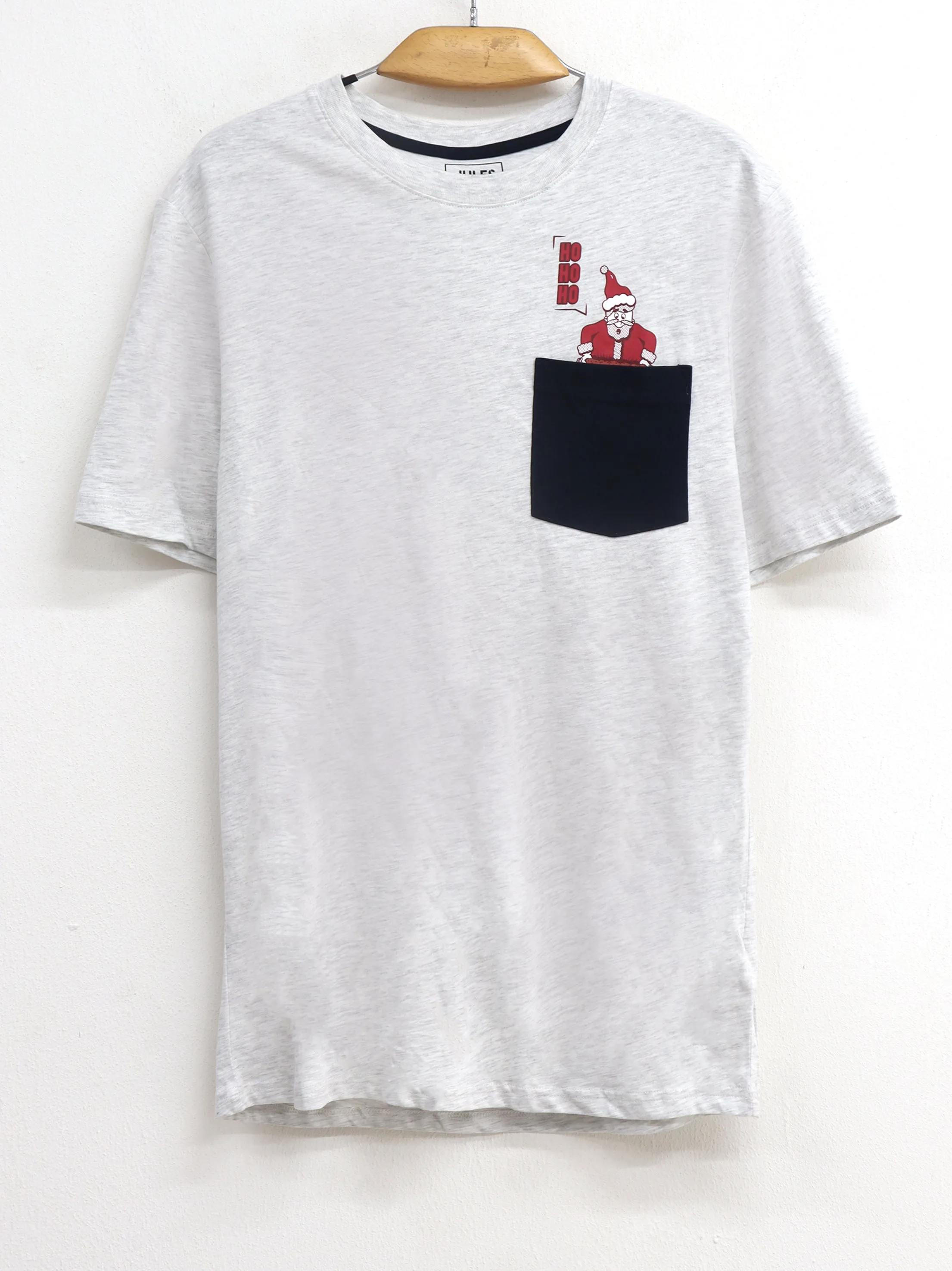 Herren T-Shirt mit Weihnachtsmotiv, Hellgrau