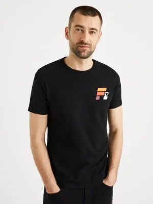 Herren T-Shirt mit Grafikdruck, Schwarz