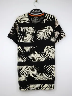 Herren Top mit Grafikdruck, Schwarz