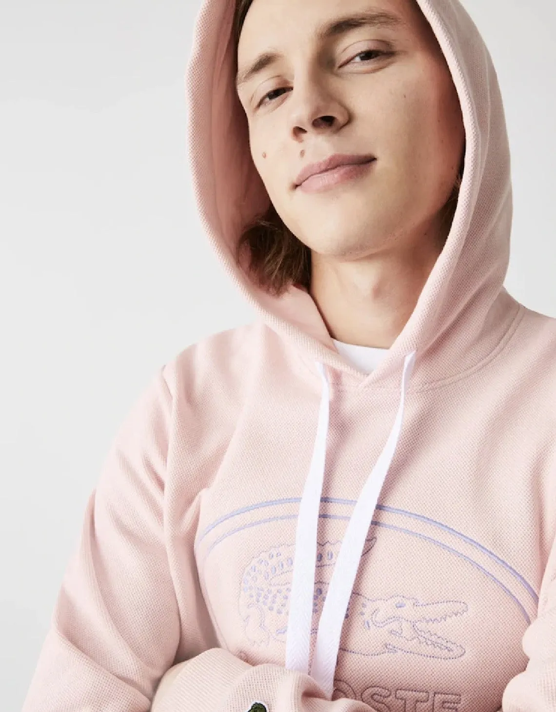 Herren Kapuzenpullover mit besticktem Logo und Piqué-Fleece, Hellrosa Patagonia Kleidung