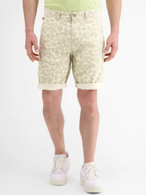 Herren-Kurze Hose mit Blattmuster, Hellbeige