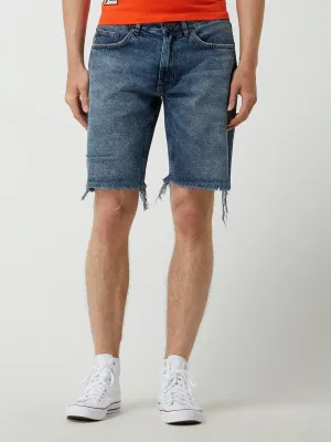 Herren kurze zerrissene Denim-Shorts, Dunkelblau